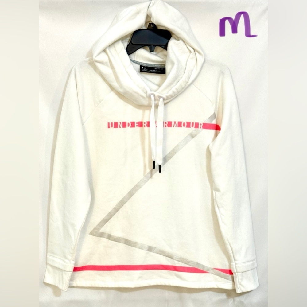Under Armour White and Red Hoodie Sweatshirt